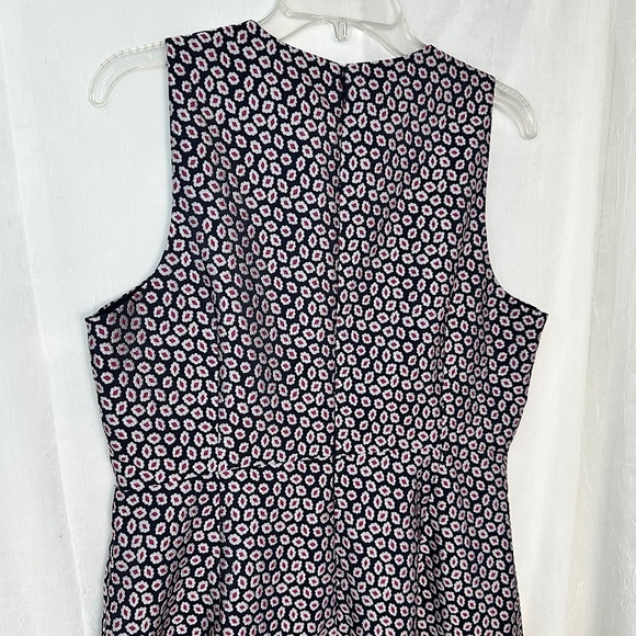 J.Crew Navy & Pink Jacquard Piper Foulard Print A-line Career Dress Sz 12 - Picture 13 of 17
